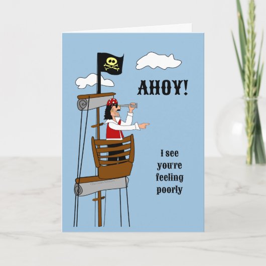 Funny Get Well Pirate voor Boss Cowerker Colleague Kaart (Voorkant)