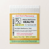 Funny Get Well Prescription Bottle Legpuzzel (Verticaal)