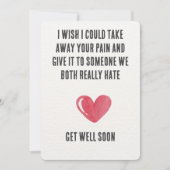 Funny Get Well Soon Card – Dark Humor Sympathy Feestdagenkaart (Voorkant)