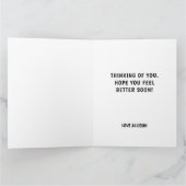 Funny Get Well Soon Dog in Face Mask Personalized Kaart (Binnen)