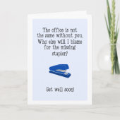 Funny Get Well Soon Gezegde voor collega's Feestdagen Kaart (Voorkant)