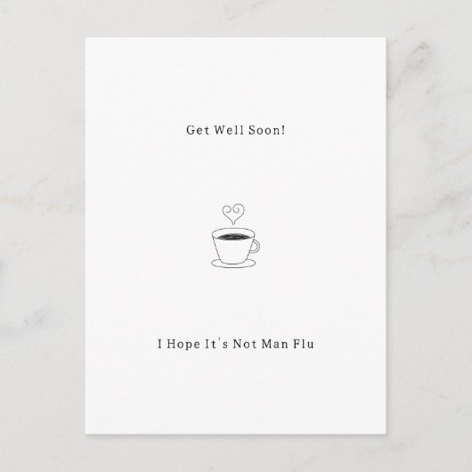 Funny Get Well Soon Man Flu Card kaart (Voorkant)