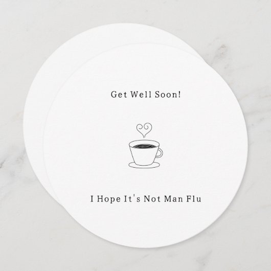 Funny Get Well Soon Man Flu Card Kaart (Voorkant / Achterkant)