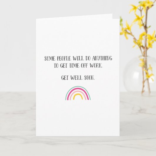 Funny get well Soon Rainbow Kaart (Gele Bloem)
