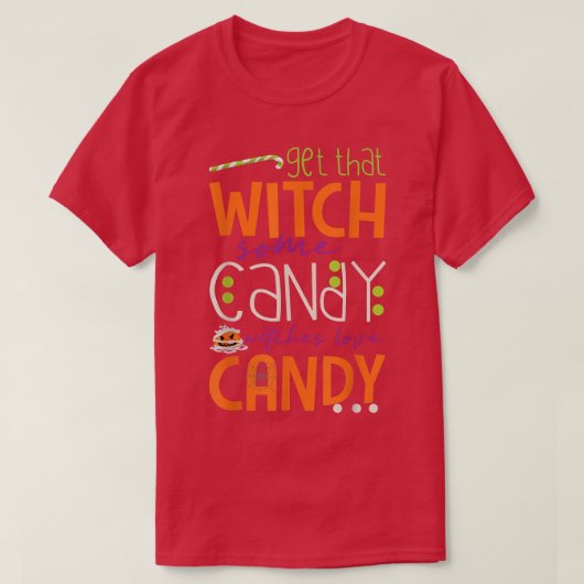 Funny Get Witch, Snoep Witches Love Snoep hall T-shirt (Design voorkant)