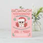 Funny Getting Lit Santa Kerstfeest Kaart (Staand voorkant)