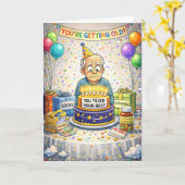 Funny Getting Old Birthday Card Kaart (Gele Bloem)