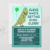 Funny Getting Ouder Dinosaur Birthday Party Kaart (Voorkant)