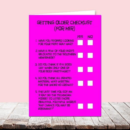 Funny Getting Ouder Verjaardag Kaart voor Haar