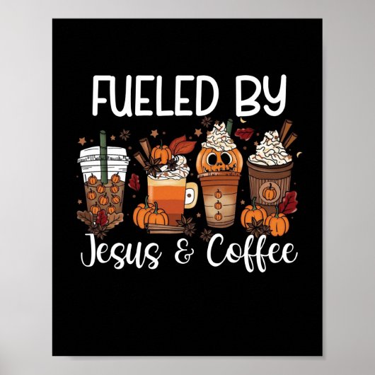 Funny gevoed door Coffee Jesus Caffeine Lover Beda Poster (Voorkant)