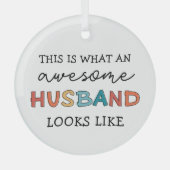 Funny Geweldige Husband Gifts | Beste man ooit Glas Ornament (Voorkant)
