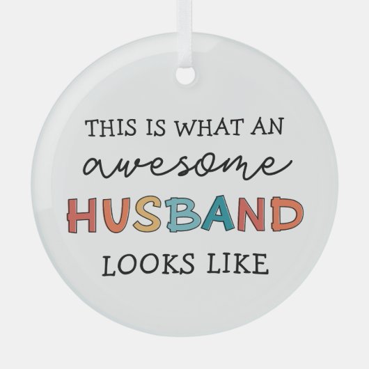 Funny Geweldige Husband Gifts | Beste man ooit Glas Ornament (Voorkant)