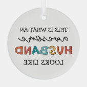 Funny Geweldige Husband Gifts | Beste man ooit Glas Ornament (Achterkant)