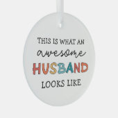 Funny Geweldige Husband Gifts | Beste man ooit Glas Ornament (Voorkant Rechts)