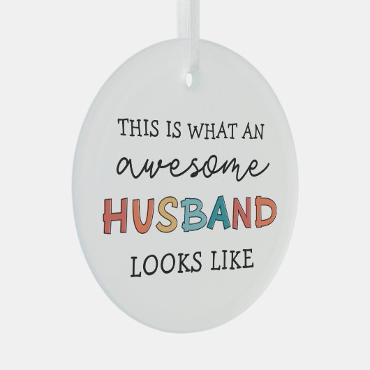 Funny Geweldige Husband Gifts | Beste man ooit Glas Ornament (Voorkant Rechts)