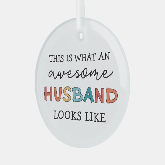 Funny Geweldige Husband Gifts | Beste man ooit Glas Ornament (Voorkant links)