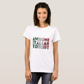 Funny Geweldige Italiaanse toeristenvlag Typografi T-shirt (Voorkant volledig)