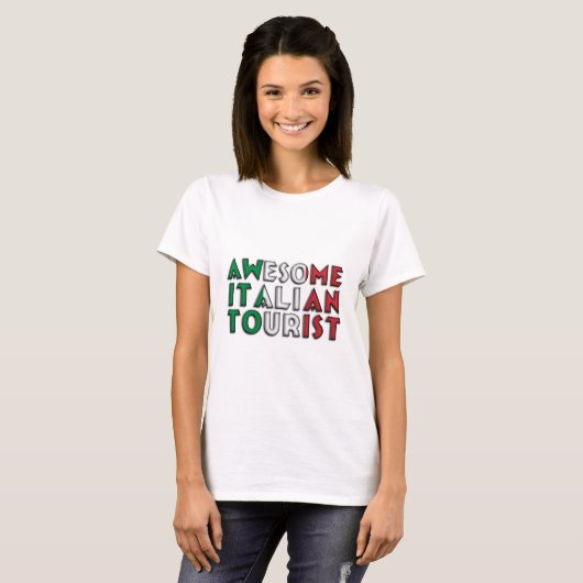 Funny Geweldige Italiaanse toeristenvlag Typografi T-shirt (Voorkant volledig)
