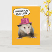 Funny Geweldige Possum Birthday Kaart (Gele Bloem)
