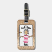 Funny Gezegde Beach Vacation Cruise voor haar Bagagelabel (Voorkant verticaal)
