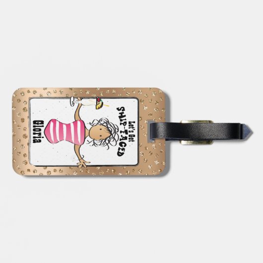 Funny Gezegde Beach Vacation Cruise voor haar Bagagelabel (Achterkant horizontaal)