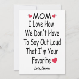 Funny Gezegde Cadeau voor mam met eigen naam Feestdagenkaart