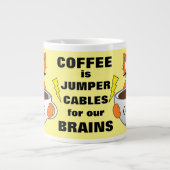 Funny Gezegde Cartoon Cat Grote Koffiekop (Voorkant)