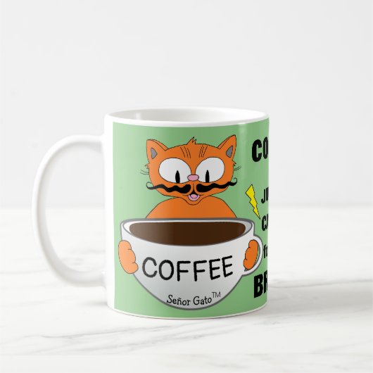 Funny Gezegde Cartoon Cat Koffiemok (Links)