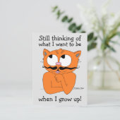 Funny Gezegde Cartoon Mustache Cat Briefkaart (Staand voorkant)