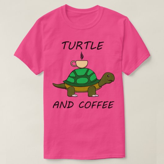 Funny Gezegde Coffee en Turtle Maandag T-shirt (Design voorkant)