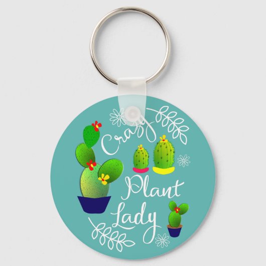 Funny Gezegde Crazy Plant Lady Cute Sleutelhanger (Voorkant)