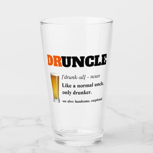 Funny Gezegde - Druncle Funny oom Glas (Voorkant)