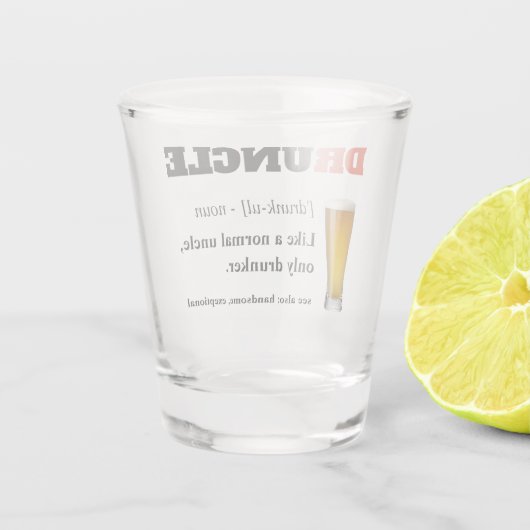 Funny Gezegde - Druncle Funny oom Shot Glas (Achterkant)
