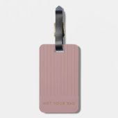 Funny Gezegde Dusty Pink Gold Stripe Elegant Bagagelabel (Achterkant verticaal)