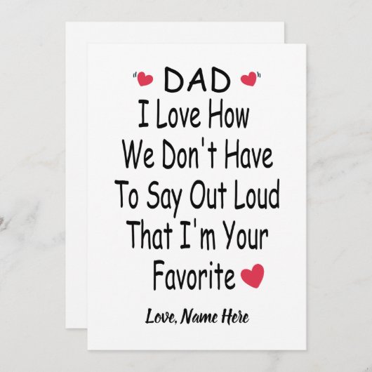 Funny Gezegde Gift for Dad met eigen naam Feestdagenkaart (Voorkant / Achterkant)