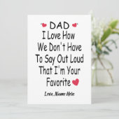 Funny Gezegde Gift for Dad met eigen naam Feestdagenkaart (Staand voorkant)