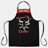 Funny Gezegde Natural Born Griller Zwart Chef Schort (Voorkant)