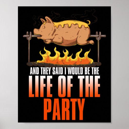 Funny Gezegde Roasted Rotisserie Pork Lover Foo Poster (Voorkant)