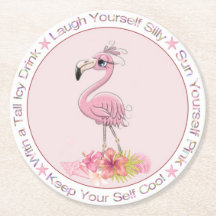 Funny Gezegde Roze Flamingo Waterverf Illustratie