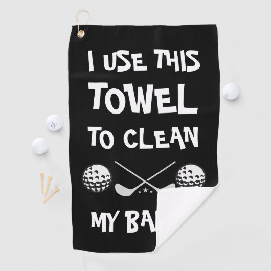 Funny gezegde zwart golfhanddoek (Insitu)