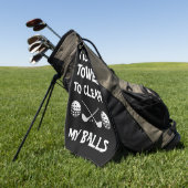 Funny gezegde zwart golfhanddoek (Groen)