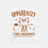 Funny Ghost Apparently, I Like Halloween  Fleece Deken (Voorkant)