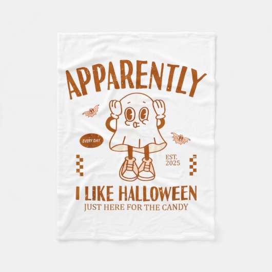 Funny Ghost Apparently, I Like Halloween  Fleece Deken (Voorkant)