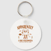 Funny Ghost Apparently, I Like Halloween  Sleutelhanger (Voorkant)