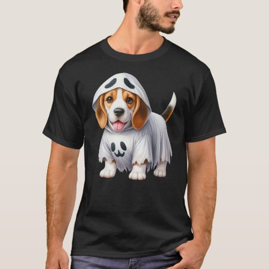 Funny Ghost Beagle Dog Lover Halloween Costume T-shirt (Voorkant)