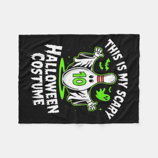 Funny Ghost Bowling League Team Halloween Humor De Fleece Deken (Voorkant (Horizontaal))