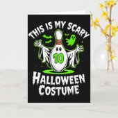 Funny Ghost Bowling League Team Halloween Humor De Kaart (Gele Bloem)