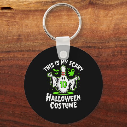 Funny Ghost Bowling League Team Halloween Humor De Sleutelhanger (Voorkant)
