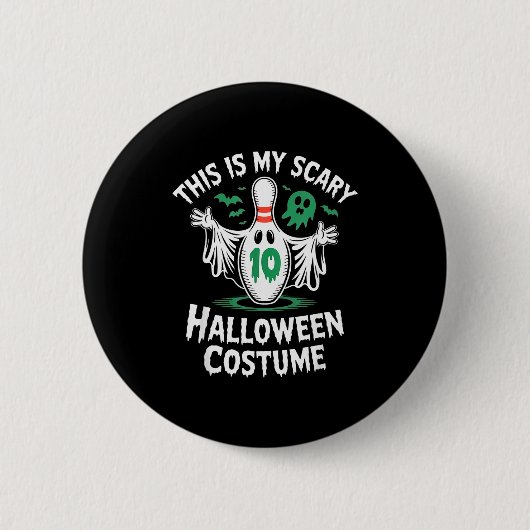 Funny Ghost Bowling League Team Halloween Humor Te Ronde Button 5,7 Cm (Voorkant)