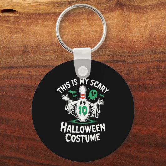 Funny Ghost Bowling League Team Halloween Humor Te Sleutelhanger (Voorkant)